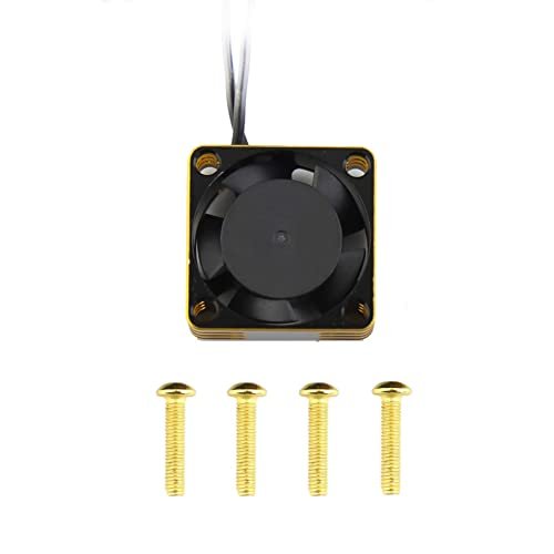 Lifehead 28000RPM Motor and ESC Cooling Fan Cooler RC Aluminum Cooling Fan for 1/8 Scale RC Car Wheels and Other Brushed Brushless Motors Red Gold 2510 3010 4010 5010