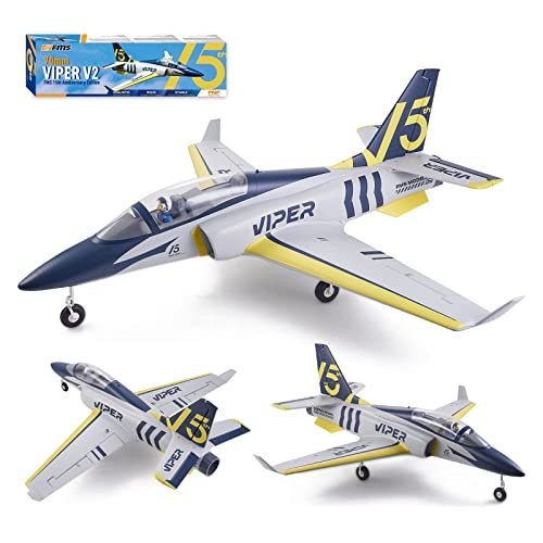 FMS RC Jets 70mm Viper V2 Navy Blue Trainer RC Airplanes for Adults Beginners 6CH Remote Control Planes PNP