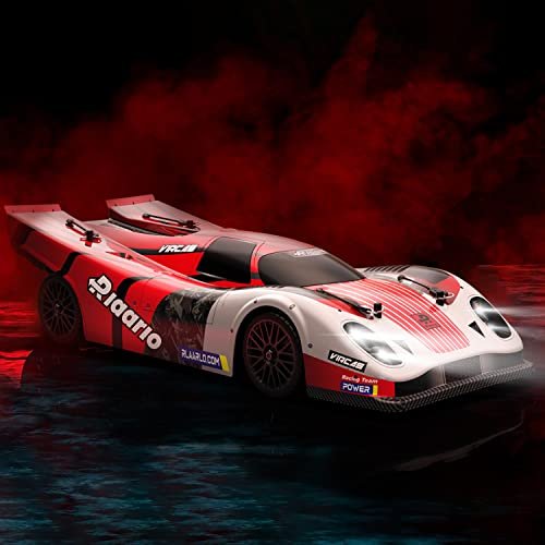 AMORIL 1/10 Fast Brushless Hobby Class RC Cars Top Speed 120KM H Large Remote Control Cars with 6 Lights for Adults 4x4 On Road Racing Vehicle Aluminum Shaft Li po Battery Rubber Tire Oil Shocks Red