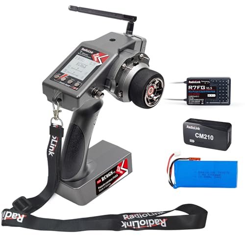 Radiolink RC6GS V3 7 Channels RC Transmitter with Gyro Receiver R7FG 2.4Ghz Remote Controller Combo 1700mAh 2S LiPo Battery and CM210 Fast Charger Kit