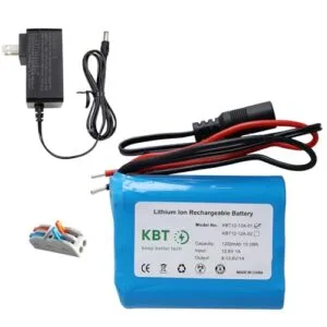 KBT 12V 1200mAh Rechargeable Li ion Battery Pack with 12V RC Battery Charger for RC Cars Boats Robots and DIY Projects