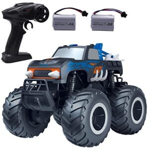 Blomiky 2.4GHZ 1/16 Scale Waterproof All Terrain Snow RC Trucks with 360 Rotating Pick up Remote Control Monster SUV C86R Blue
