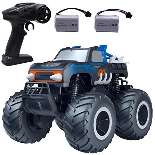 Blomiky 2.4GHZ 1/16 Scale Waterproof All Terrain Snow RC Trucks with 360 Rotating Pick up Remote Control Monster SUV C86R Blue