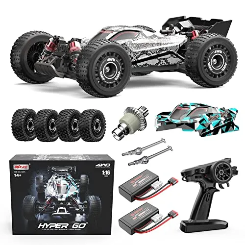 HYPER GO H16PL 1/16 RTR Brushless RC Buggy Fast RC Car Basher for Adults 4WD High Speed Racing Truck with 2S 2000 mAh Battery