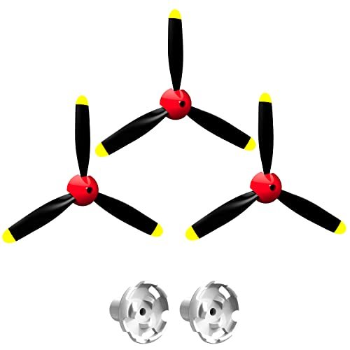 LEAMBE 3 Sets 3 Blade Propeller Spare Parts for RC Plane P51 Mustang P40 Warhawk Remote Control Airplane