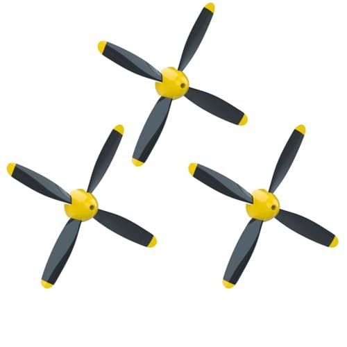 LEAMBE RC Airplane Propeller Selection 3 Sets of 4 Blade Propellers for P51 Mustang P40 Warhawk Remote Control Plane