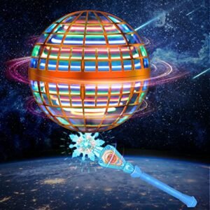 LEMATRIX Flying Orb Ball Toy Hand Controlled Mini Drone with Magic Wand for Indoor Outdoor Fun