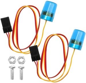 Vgoohobby 2Pcs Multi Function RC LED Flash Lights Alarm Lamp for 1/14 Tamiya RC Truck Blue