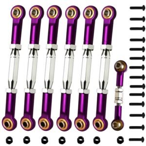 XZSNLYZ Steel Turnbuckles Camber Link Upgrade for 1/10 Nitro RC Car Traxxas Slash Rustler Stampede Bandit Purple