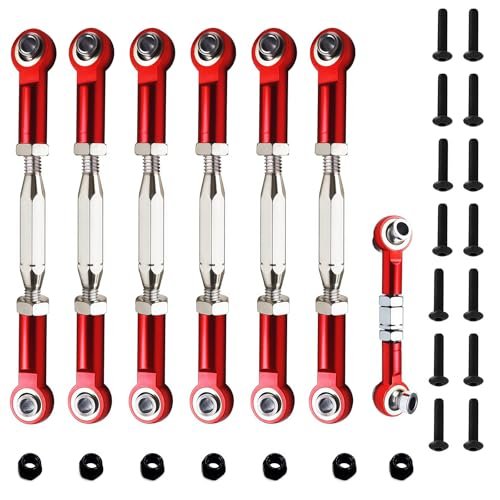 XZSNLYZ Metal Turnbuckles Camber Link Upgrade for 1/10 Traxxas RC Car Nitro Slash Rustler Bandit VXL Red