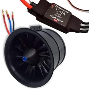 FLYCOLOR 90mm EDF 12 Blades Ducted Fan with 1450KV Brushless Motor for Electric RC Airplane Motor Sizing