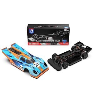 AMORIL 1/10 RC Drift Car Body Kits Metal On Road Drift Car Roller 4WD Electric Touring Car Chassis Frame Cyan