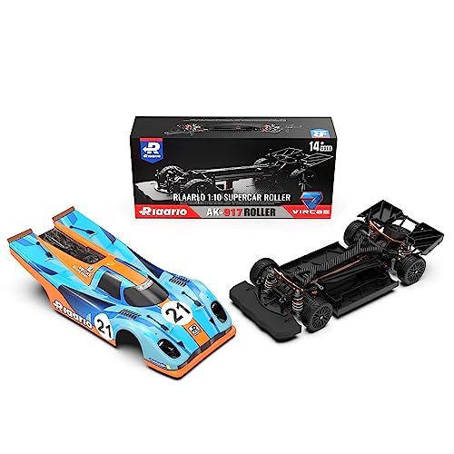 AMORIL 1/10 RC Drift Car Body Kits Metal On Road Drift Car Roller 4WD Electric Touring Car Chassis Frame Cyan