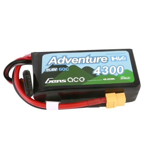 Gens ace G Tech Adventure High Voltage 11.4V 4300mAh 60C 3S Lipo Battery XT60 Plug