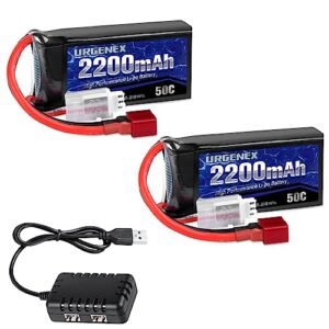 URGENEX 7.4V 2200mAh 50C Lipo Battery for Gallant RC Helicopter and More High Performance RC Models