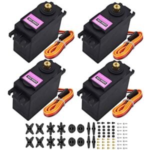 HTLNUZD 4Pack MG996R Analog Servo 55g Metal Gear Torque Digital Servo Motor for Motley Crue RC Boat Robot DIY Project