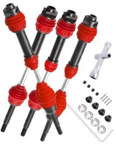 HopsupRC 1/10 Scale 4WD Steel CVD Drive Shaft Upgrade Kit for Traxxas Slash Stampede Rustler Hoss VXL 4X4 Models