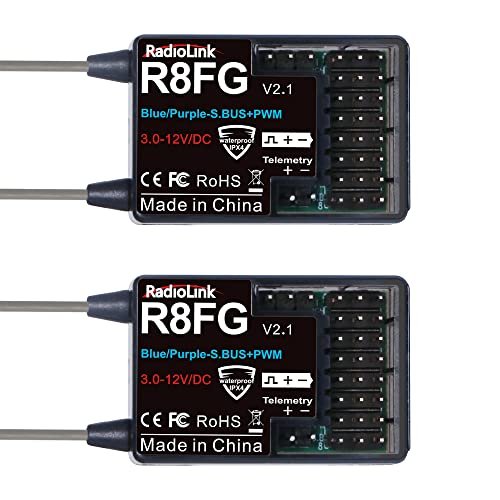 Radiolink R8FG V2.1 8 Channels Gyro Receiver for RC Car 1 8 with 2.4GHz 600m Range and Telemetry