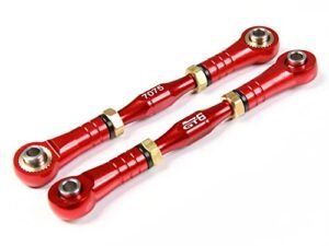 GTBRacing CNC Aluminum Hard Anodized 7075 Servo Steering Link Turnbuckle Tie Rod Upgrade Part for 1/5 RC Car Gas LOSI DBXL E 2.0 Red