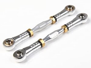 GTBRacing CNC Aluminum Hard Anodized 7075 Servo Steering Link Turnbuckle Tie Rod for 1/5 RC Car Hard Body LOSI DBXL E 2 0 Upgrade Part Silver