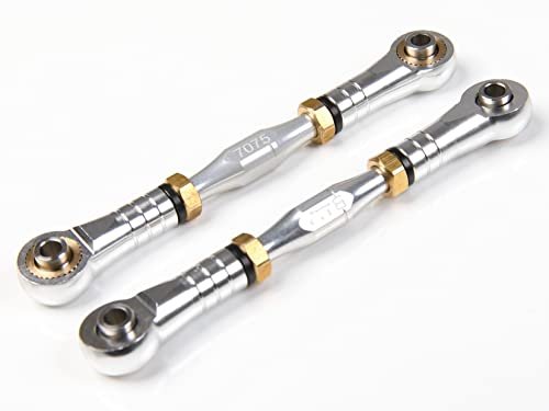 GTBRacing CNC Aluminum Hard Anodized 7075 Servo Steering Link Turnbuckle Tie Rod for 1/5 RC Car Hard Body LOSI DBXL E 2 0 Upgrade Part Silver