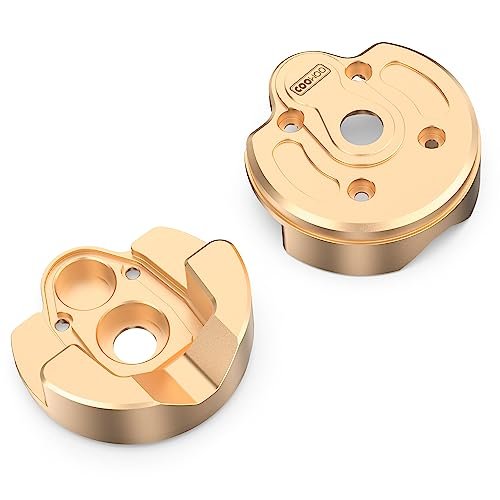COOWOO Sullivan RC Parts Brass Portal Covers for 1/10 SCX10 III and Capra UTB10 RC Trucks 44mm Diameter Set of 2 Golden