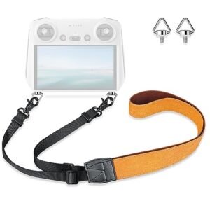 Lykus Lanyard/Neck Strap/Leash for DJI RC/RC 2/RC Pro/RC Plus, Orange Strap, Triangular Screws, Compatible with DJI Mini 4 Pro,Air 3,Mini 3/Pro,Mavic 3 Pro/Classic