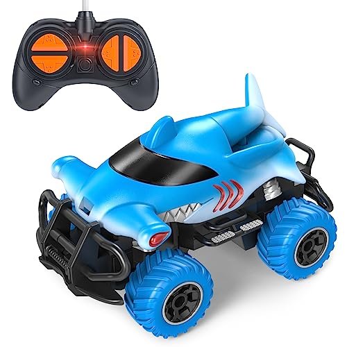 Shark Attack Best RC Monster Truck Under 100 for Boys 1:43 Scale Remote Control Car Toy Vehicle Durable ABS Plastic