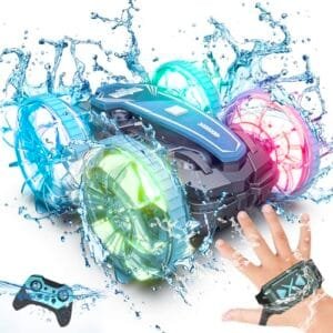 Tecnock Amphibious Remote Control Car Boat 4WD Gesture RC Car with Waterproof Remote Control and LED Lights Pool Toys for Kids Ages 8 12 Including Tecnock RC Car Parts