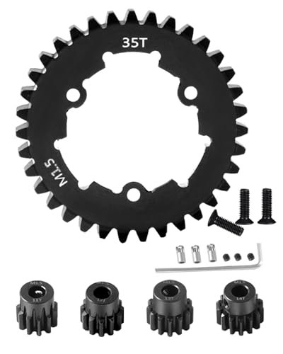 Rcarmumb 35T Spur Gear Upgrade for 1/5 Scale RC Gas Monster Truck X Maxx 6S 8S Medium Carbon Steel 35T 1.5 Spur Gear with Pinion Gear 11T 12T 13T 14T