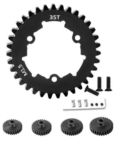 Rcarmumb 35T Spur Gear Upgrade for 1/5 X Maxx 6S 8S Monster Truck Medium Carbon Steel 35T 1.5 Spur Gear with Pinion Gear 27T 28T 29T 30T