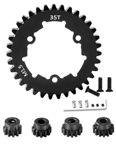 Rcarmumb 35T Spur Gear Upgrade Set for Traxxas X Maxx 6S 8S Monster Truck Medium Carbon Steel 1.5 Spur Gear with 15T 16T 17T 18T Pinion Gear