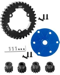 Rcarmumb 35T Spur Gear Cush Drive Upgrade Kit for X Maxx 6S 8S Monster Truck Aluminum Housing Medium Carbon Steel Gear Set Navy Blue