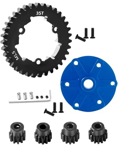 Rcarmumb 35T Spur Gear Cush Drive Upgrade Kit for X Maxx 6S 8S Monster Truck Aluminum Housing Medium Carbon Steel Gear Set Navy Blue