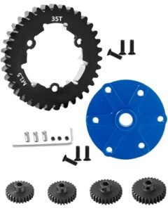 Rcarmumb 35T Spur Gear Cush Drive Upgrade for 1/5 X Maxx 6S 8S Monster Truck Aluminum Housing Medium Carbon Steel Gear Set with Pinion Gear 27T 28T 29T 30T Navy Blue