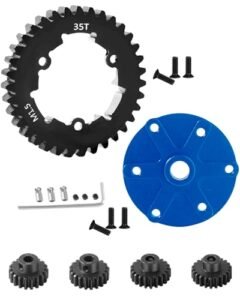 Rcarmumb 35T Spur Gear Cush Drive Upgrade for Giant Gas RC Monster Truck X Maxx 6S 8S Aluminum Housing Medium Carbon Steel Gear Set Navy Blue