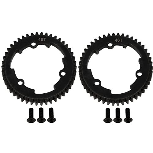 2pcs Harden Steel 46T Main Spur Gear 1 Mod M1 for Traxxas X Maxx XO 1 E Revo 2.0 MAXX XRT 6447 Upgrade Parts Black