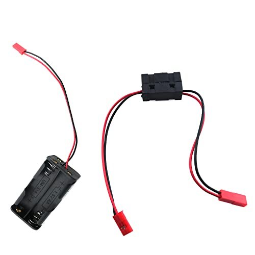 RLECS 1SET 4Cell RC AA Battery Holder Container Case and 6V On Off Switch Battery Receiver with JST Connector for HSP RC 1/10 1/8 Car Truck Crawler Buggy