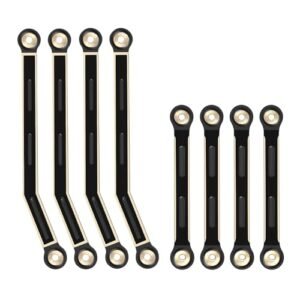 8PCS Black Coating Brass Links Rod Linkage Set for Centro RC Car Axial AX24 XC 1 1/24 RC Crawler Car Upgrade Parts