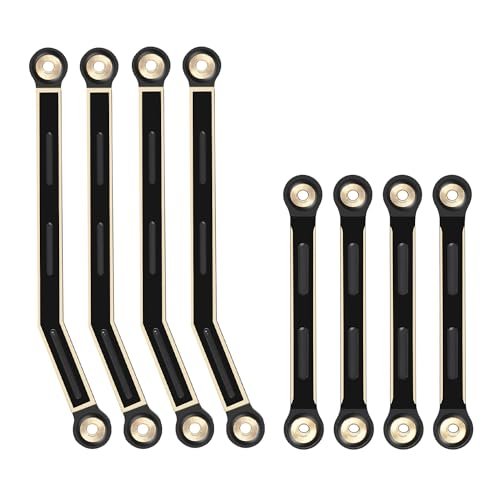 8PCS Black Coating Brass Links Rod Linkage Set for Centro RC Car Axial AX24 XC 1 1/24 RC Crawler Car Upgrade Parts