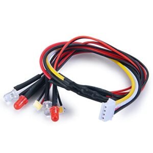 Zolikar RC LED Front Light and Red Rear Light Taillight Set for 1/24 Scale RC 6x6 Kyosho Mini Z 4x4 Wrangler