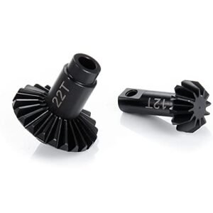 AXSPEED RC Body Boarder 22T 12T Hardened Steel Differential Diff Gear Set Compatible with 1 18th TRX4M TRX4 M RC Cars