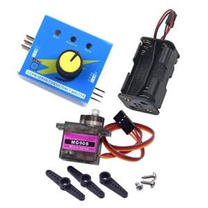 Raspberry Pi RC Plane SG90 9g Micro Servo 180 Degree Tester Kit with Power Supply Case for DIY Projects