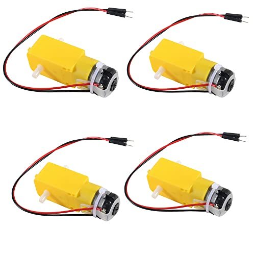 D FLIFE 4pcs TT Motor Dual DC 3 6V Gearbox Motor 200RPM Ratio 1 48 Shaft Motor with 2 54mm Wire for Arduino Bluetooth RC Car Code DIY Smart Car Robot