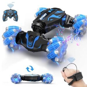 BEZGAR Luigi RC Car Gesture Sensing Remote Control Stunt Car with Light Music 4WD Hand Controlled for Kids Ages 6 12