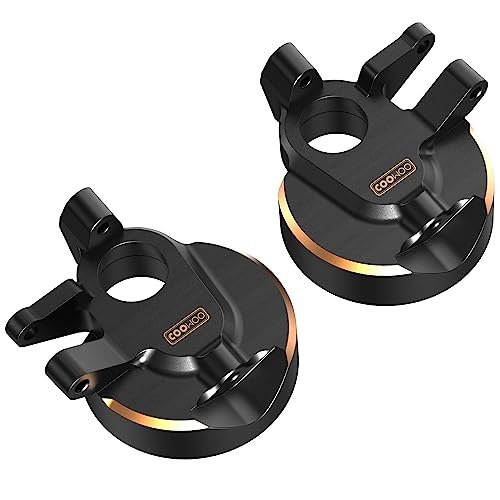 COOWOO Brass RC Steering Knuckles Upgrade Parts for CEN RC Trucks 1/10 SCX10 III or Capra UTB10 Set of 2 Black Coated