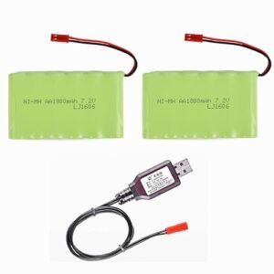 CBB 7.2V 1800mAh NiMH Rechargeable Battery Pack with JST Plug for Liebherr 9150 RC Excavator and Other RC Toys