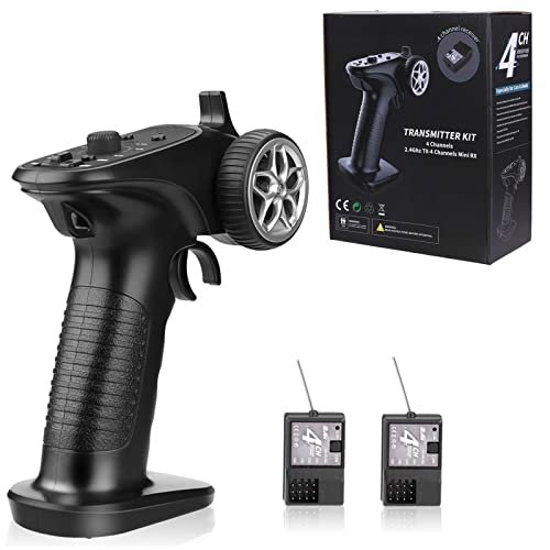 HTLNUZD 4H TX 4CH 2.4GHz RC Radio System Transmitter with Controller for Custom RC Fuel Tanks Cars Boats