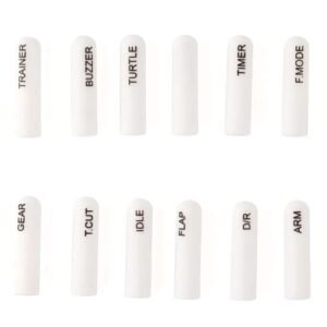RadioMaster Labelled Silicon Switch Cover Set for RC 799m Remote Codes Compatible with TX16S TX12 Controller Long 12pcs White