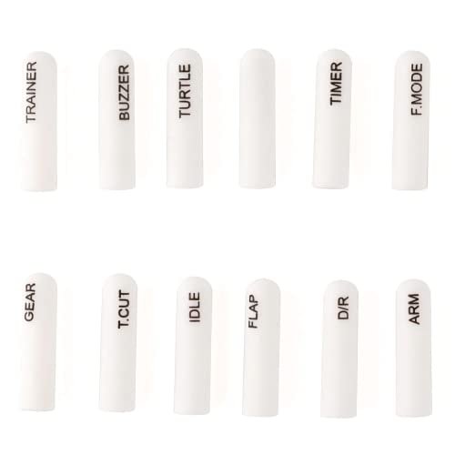 RadioMaster Labelled Silicon Switch Cover Set for RC 799m Remote Codes Compatible with TX16S TX12 Controller Long 12pcs White